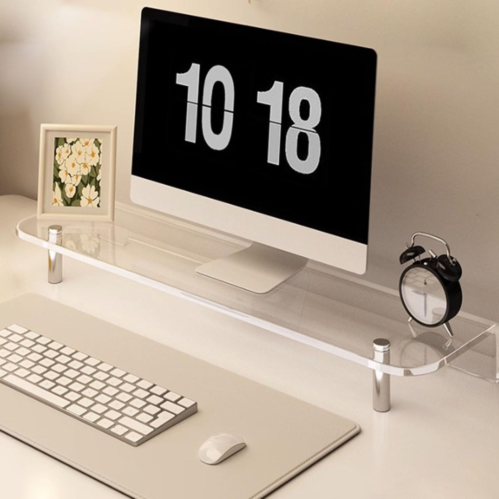 Soporte para Monitor Acrílico,Soporte Monitor Transparencia,Rialzo Monitor,Soporte Pantalla Ordenador,Soporte Antideslizante,para Ordenador Portátil,Pantallas,Ordenador,Fácil de Limpiar