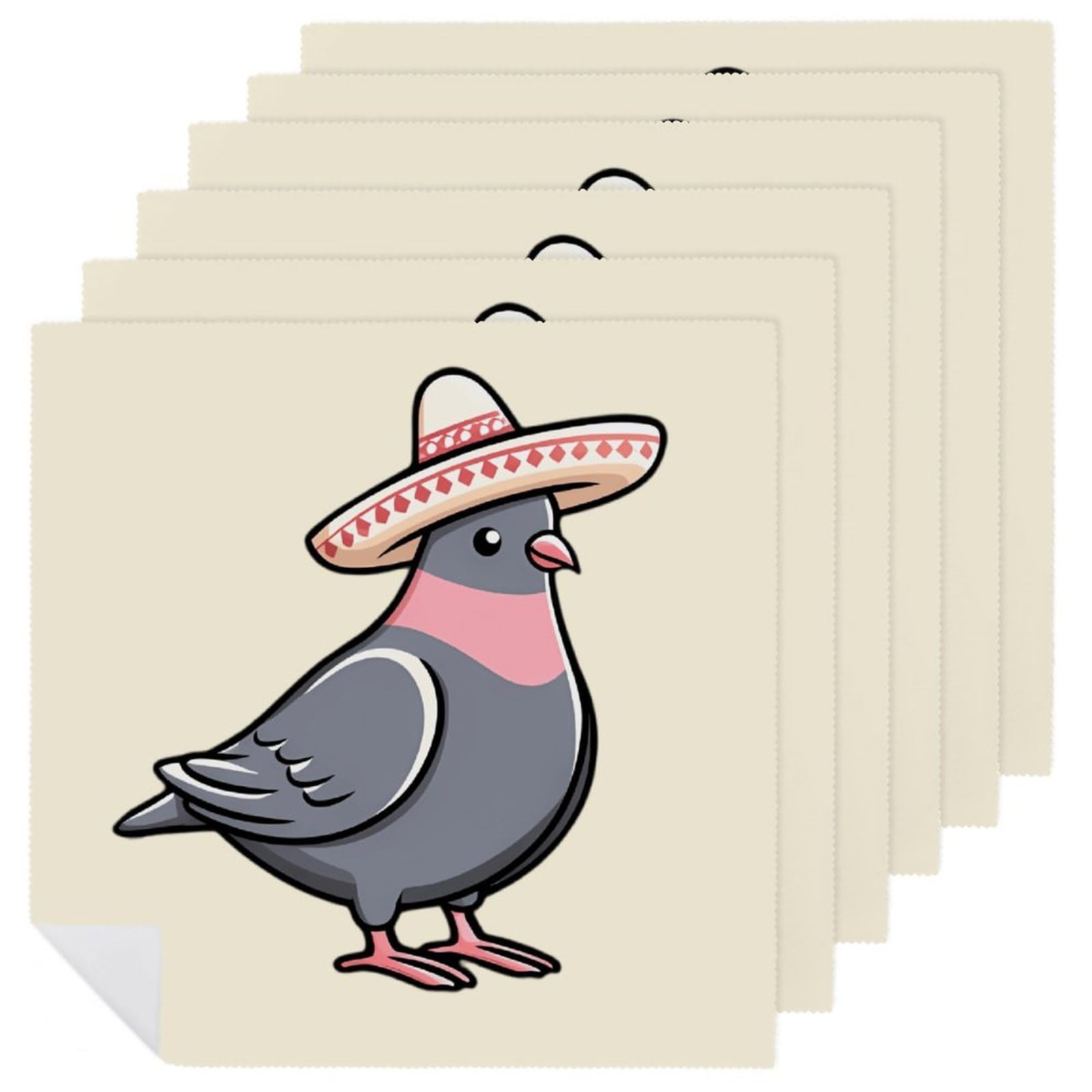 Servilletas de cena reutilizables Pigeons1, juego de tela suave para cocina