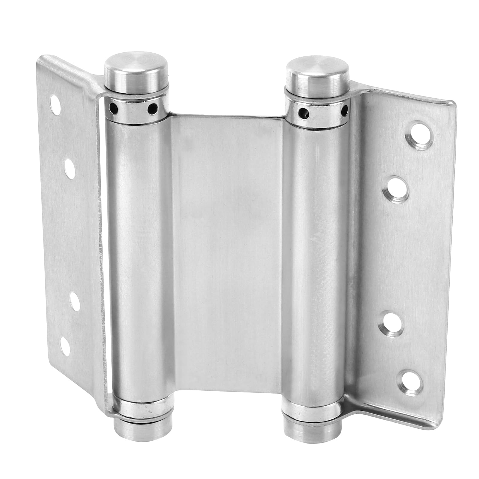 4 Pezzi Cerniere Doppia Azione 10 cm in Acciaio Inox 201, con 64 Viti e Barra, per Porte Armadi e Mobili in Legno