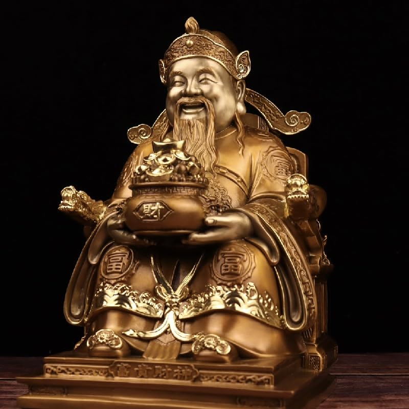 Posąg Buddy do wnętrz sklep czci bogactwa rzeźba rzeźba mosiężna statua buddy ozdoby do domu feng shui dekoracja medytacyjna statua buddy rzeźba