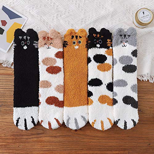 Image of Fuzzy Socks for Women Fluffy Cozy Slipper Socks Fall Halloween Socks Gifts | Soft Thick Plush Warm Socks, Christmas Winter Gifts for Ladies,Comfortable Indoor Home Socks, Sleep Slipper Socks