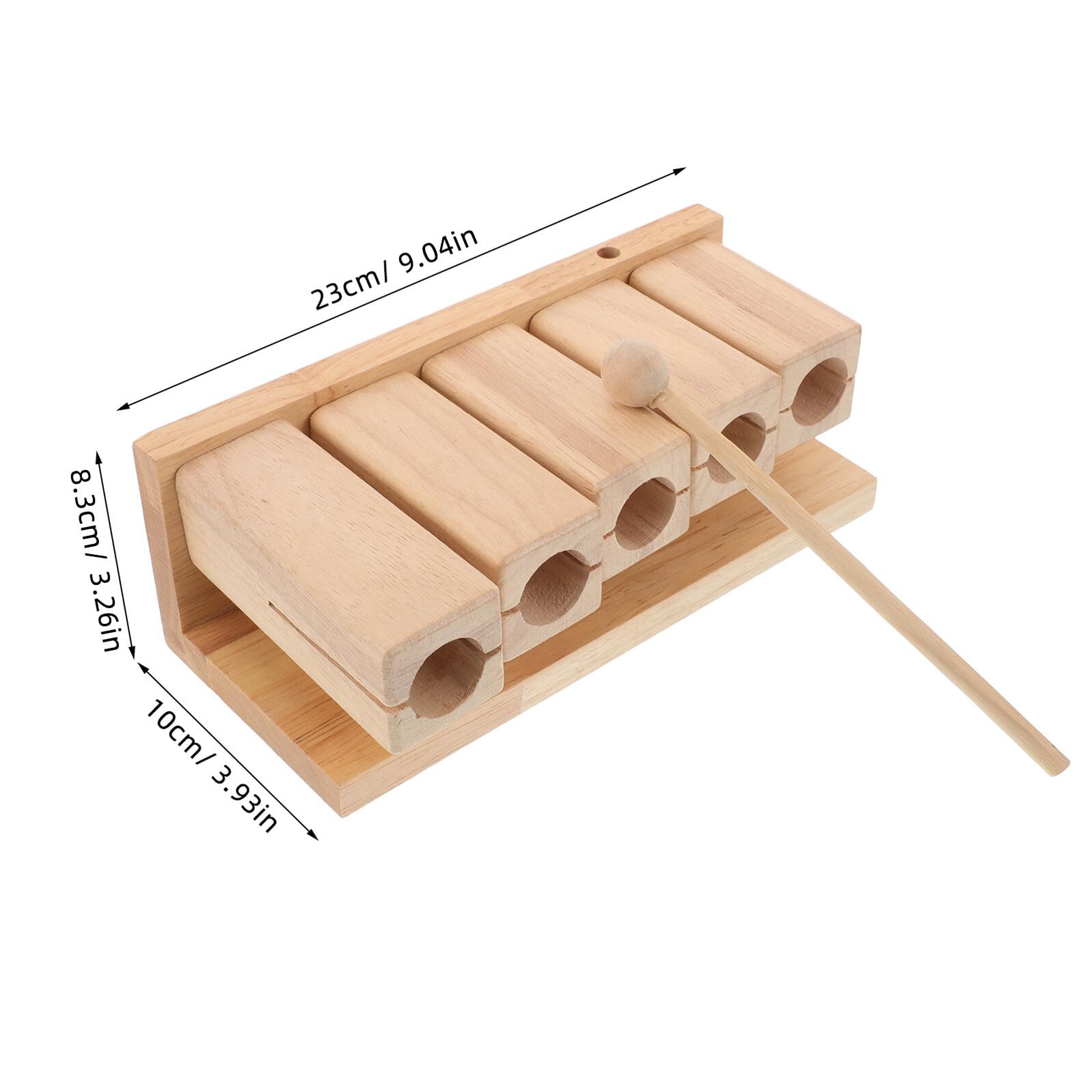 Abaodam Blocco di Legno Percussione Musicale in Legno Naturale, Strumento Orff Educativo per Ragazzo Ragazza, Blocco Ritmico con Suono a Cinque Toni, per Scuole e Attività Didattiche