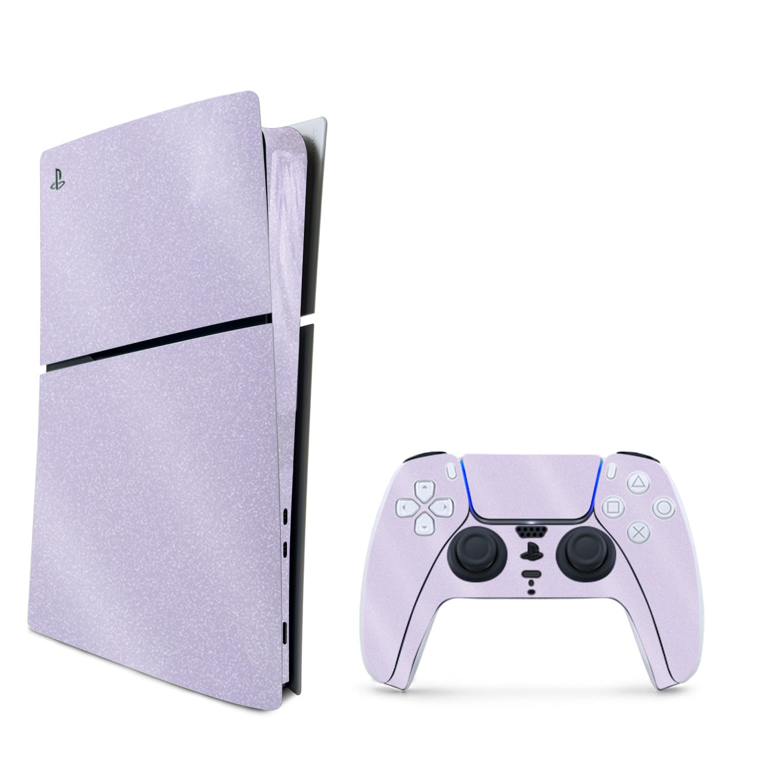 MightySkins Glossy Glitter Skin Compatible with Playstation 5 PS5 Slim Disk Edition Console Only - Solid Lilac | Protective, Durable High-Gloss Glitter Finish | Easy to Apply | Made in The USA