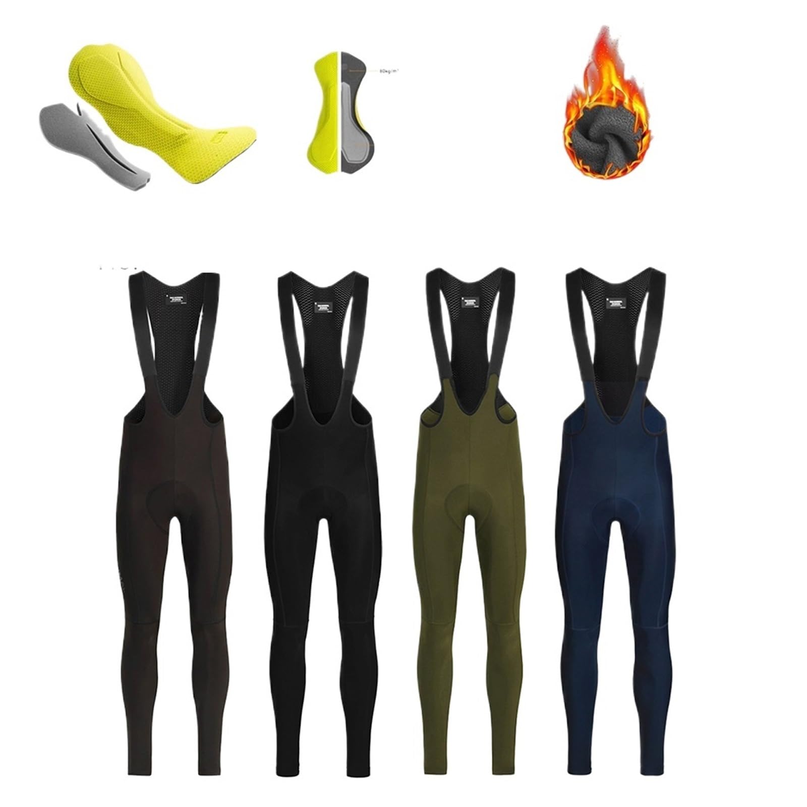 Culote con Tirantes Babero de Ciclismo for Hombre, Pantalones Largos Profesionales for Bicicleta de otoño/Invierno, Tirantes de Alta Comodidad elástica for Bicicleta de Carretera(Deep Blue,S)