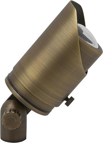 Miniatura 2 de Lightkiwi C4573 Foco de latón ajustable para exteriores con foco de iluminación LED para paisaje de bajo voltaje, perfecto para jardín, valla, luces