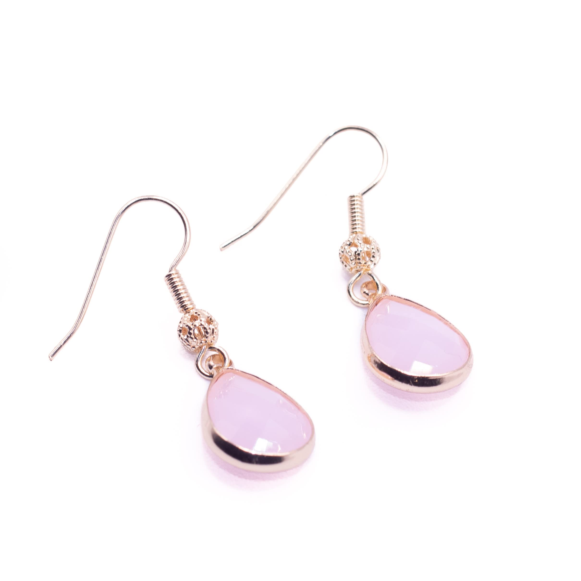 ZARZAMORA Pendientes Mujer Gota de Agua-Aretes Colgantes Cristal Transparente forma de Lagrima Ribetes Dorados-Gancho Hippy Acero Inoxidable Chapado en Oro14k-Regalo Original