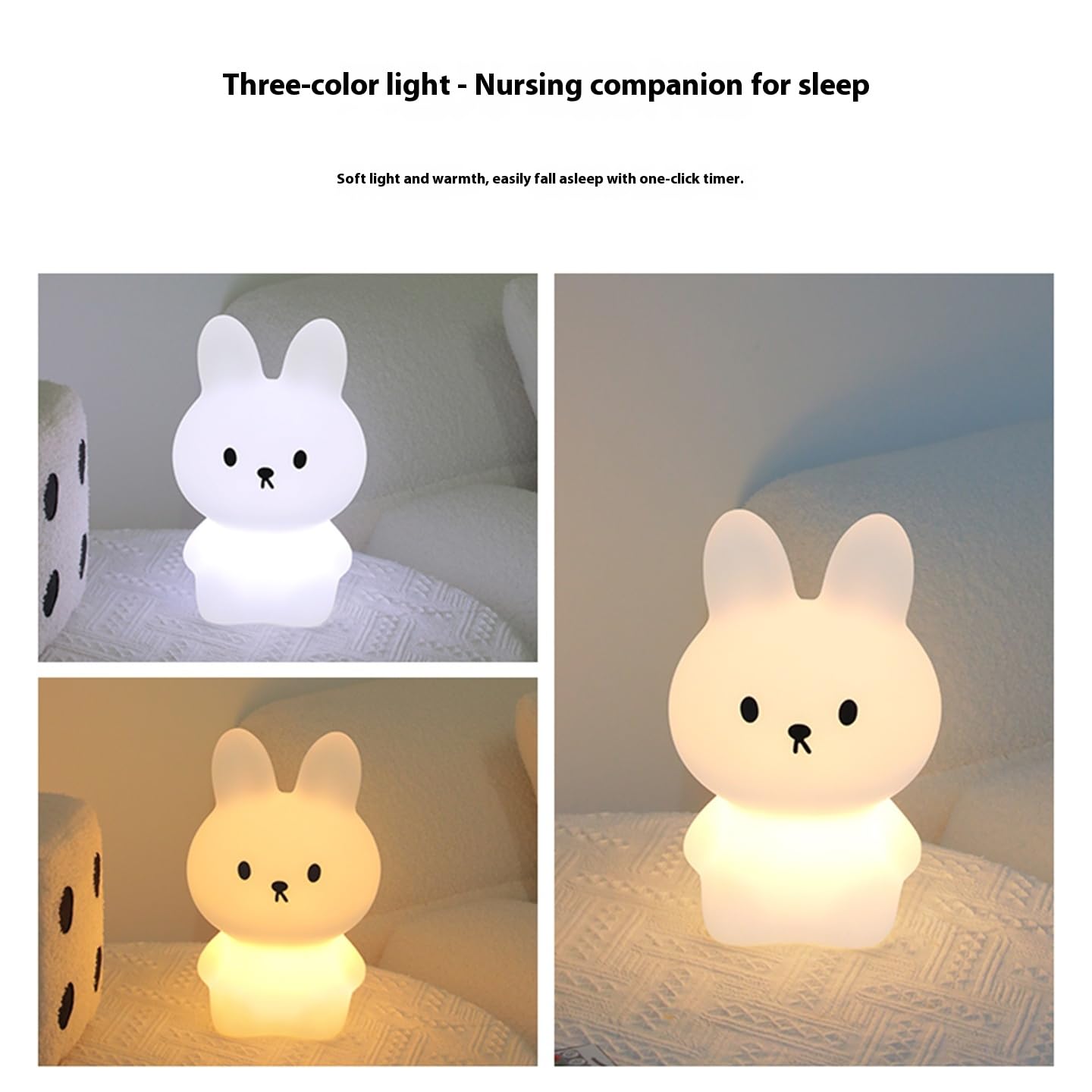 Luce notturna a LED con telecomando a 7 colori, lampada da comodino ricaricabile per bambini, lampada da tavolo per allattamento, luce ambientale per dormire nella camera dei bambini