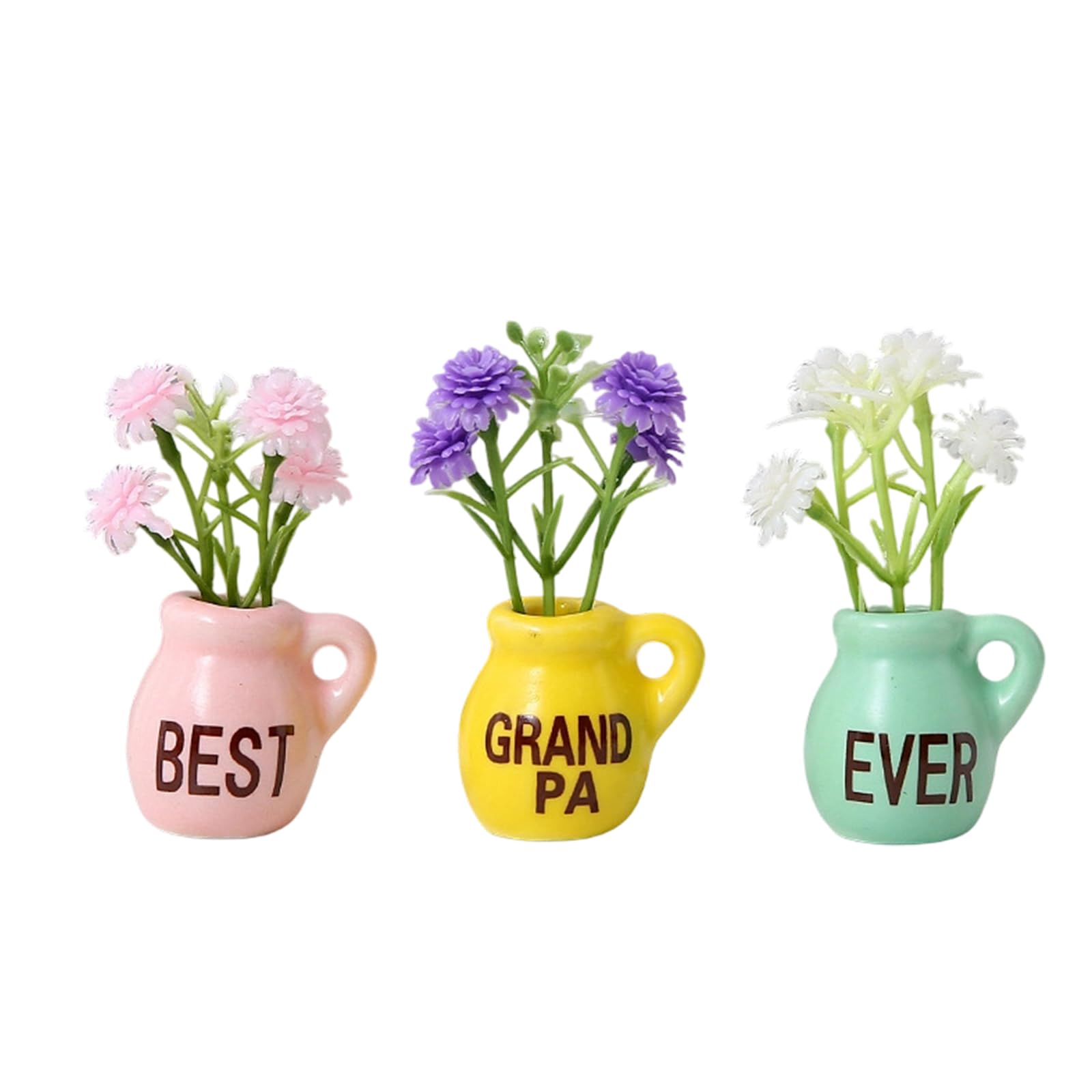 Refrigerator Magnets Ceramic Flower Vases with Artificial Flower Minis Vase Magnets for Fridge Kitchen Locker Decors Minis Vase for Fridge
