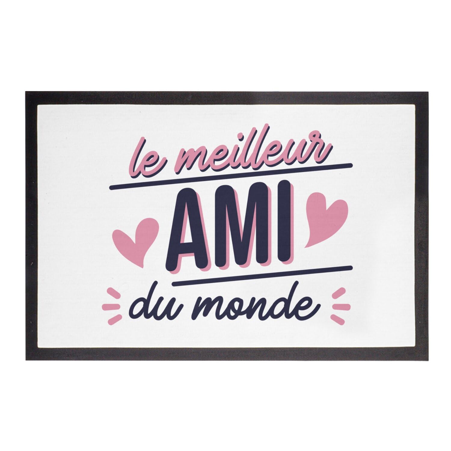 Paillasson Blanc 75x50cm Amitié pour égayer votre entrée et accueillir vos invités