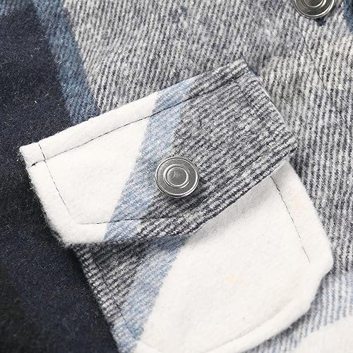 Girls Flannel Plaid Shacket Button Down Long Sleeve Casual Shirt Shackets Fall Jacket Clothes3