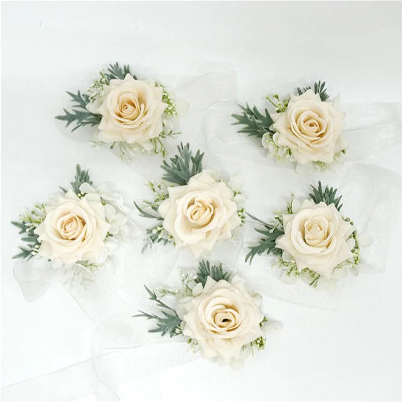 Ansteckblume Corsage und Boutonniere-Set, Rose, Hochzeit for Freund, Blume for Herrenanzug, Accessoires, Mann(1-6PCS Set)