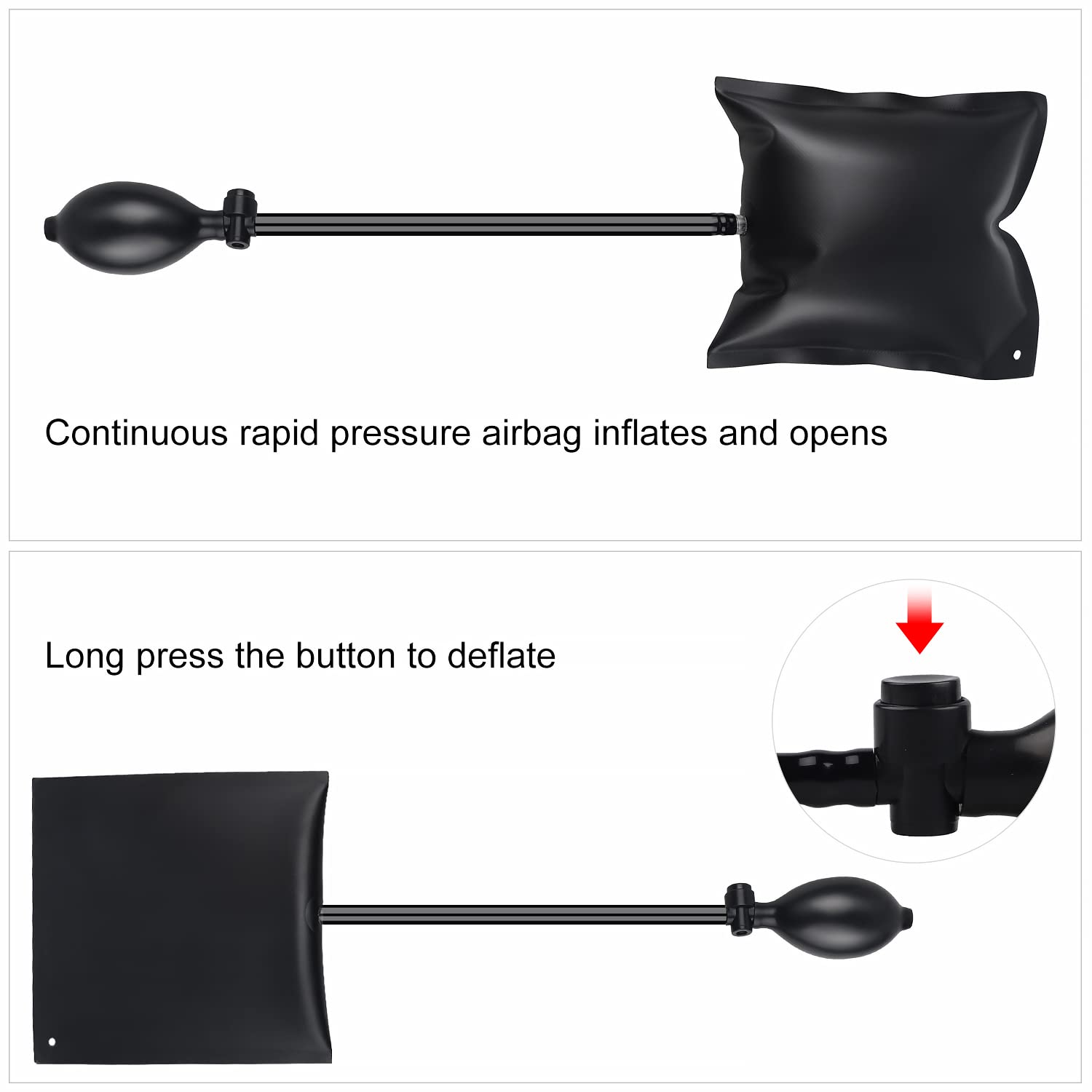 EXLECO 4 sztuki Air Wedge Pump Poduszka montażowa, poduszka powietrzna z pompą klinową, nadmuchiwany klin, szybkie pozycjonowanie drzwi okiennych, do montażu drzwi i okien, naprawy samochodów