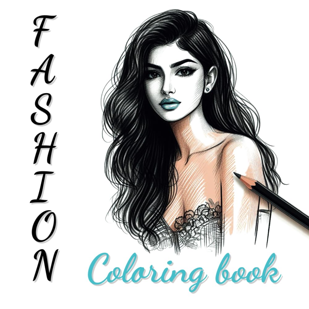 Cloth. Fashion and style. Coloring book for kids, girls and women