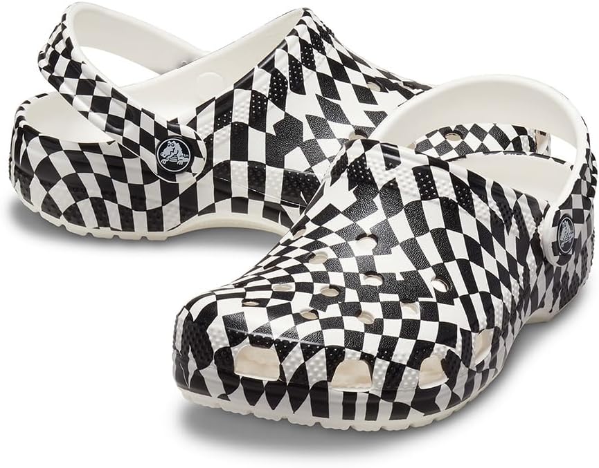 Classic Warped Checker Clog K White/Black C12