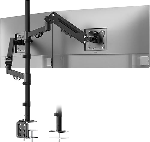 Soporte para monitor apilado soporte vertical extra alto para pantalla de 17-40 pulgadas, totalmente ajustable y soporta 26.4 libras por brazo, VESA