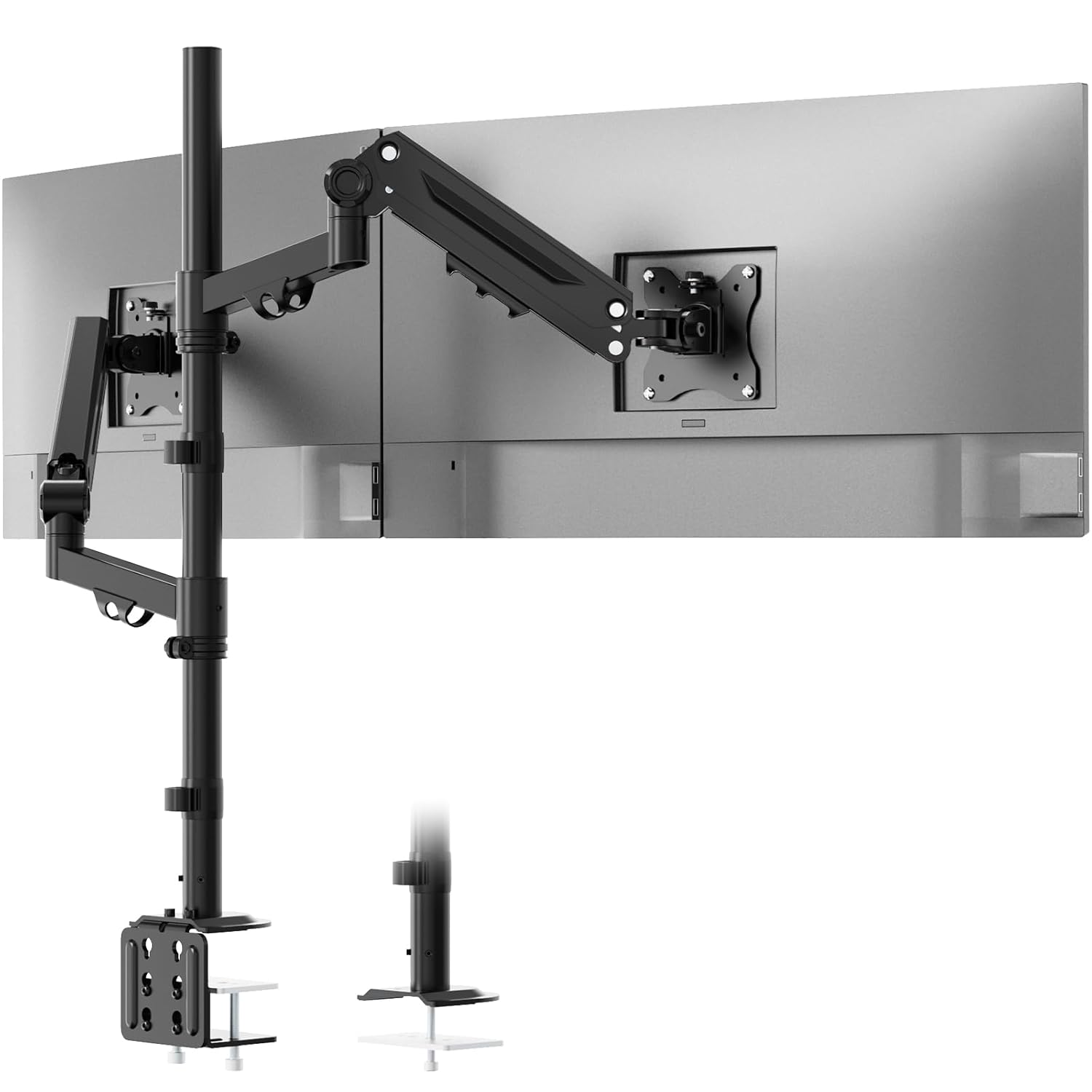 Stacked Monitor Mount - Extra Tall Vertical Monitors Stand for 17-40 Inch Screen Fully Adjustable and Hold 26