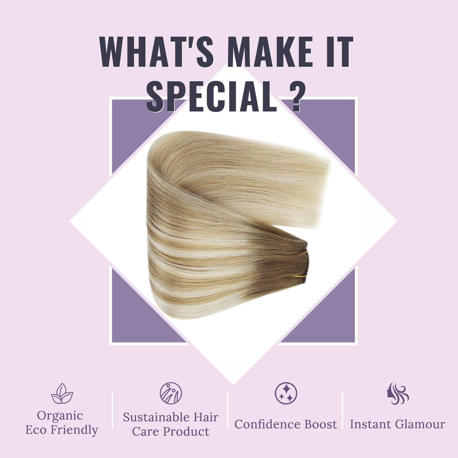 Fshine Filo Invisibile Capelli Veri Dei Capelli Umani Reale 127G 18 Pollici Extension Capelli Veri Castano Medio Che Sfuma Nel Biondo E Nel Biondo Wire Capelli Veri Remy Lisci #6/27/60