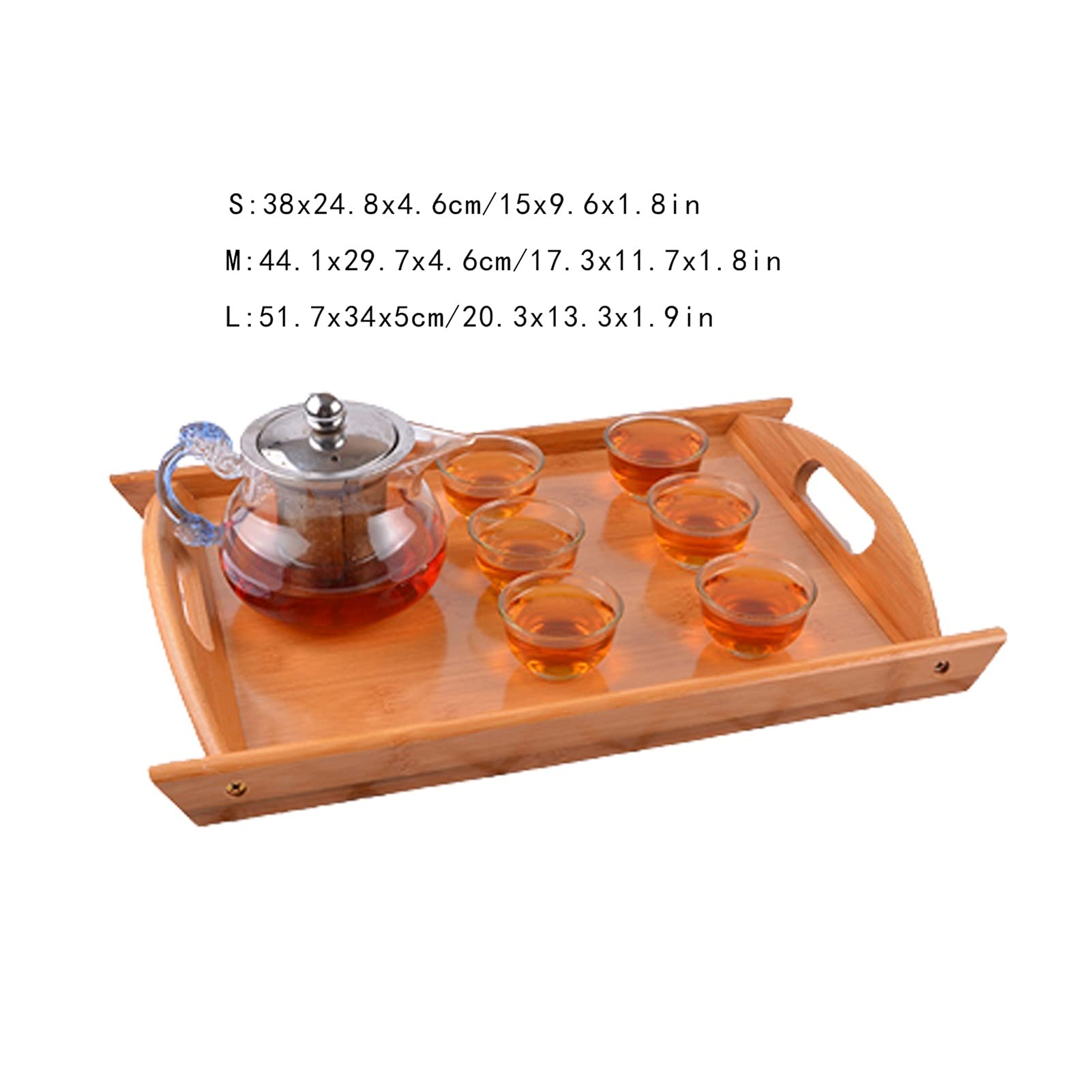 Bandeja para Servir Bandeja de Servir rectángulo de Bandeja de Madera con Asas bandejas de Alimentos for Cocina Mesa de café Fiestas restaurantes Bandeja/Bandejas ( Size : Small )