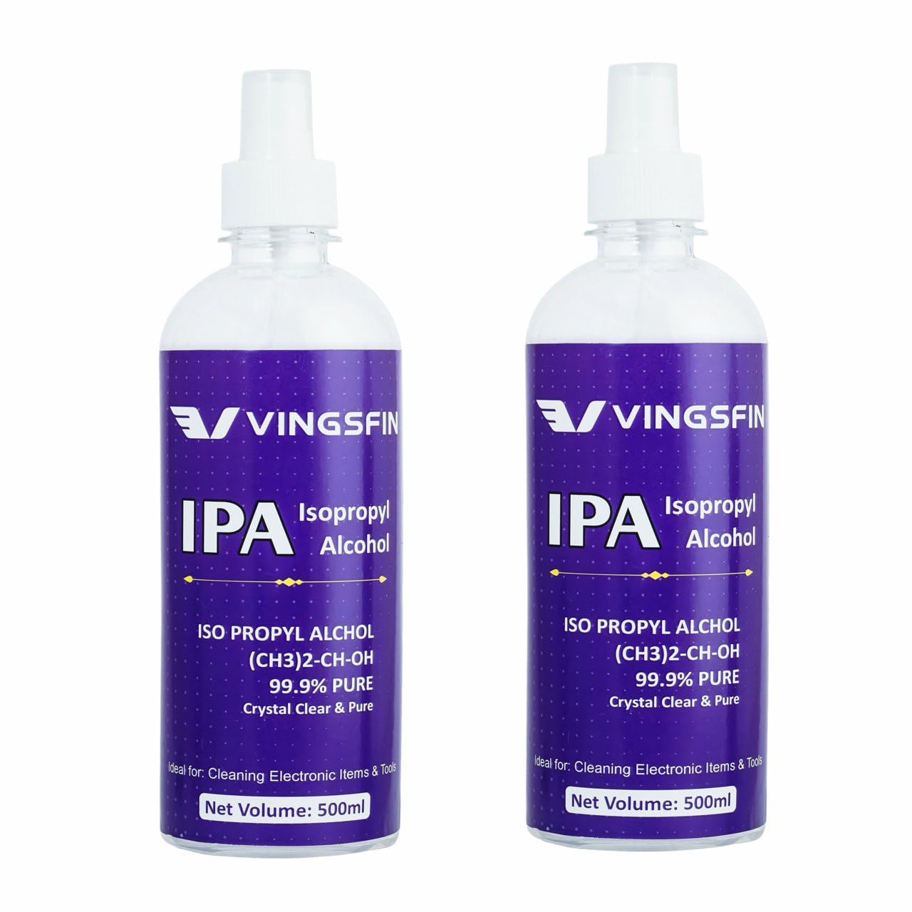 99.9% Pure Isopropyl Alcohol IPA, Lab Grade Electronics Cleaner, Crystal Clear, Fast Drying, 500ml, Pack of 2-image-36