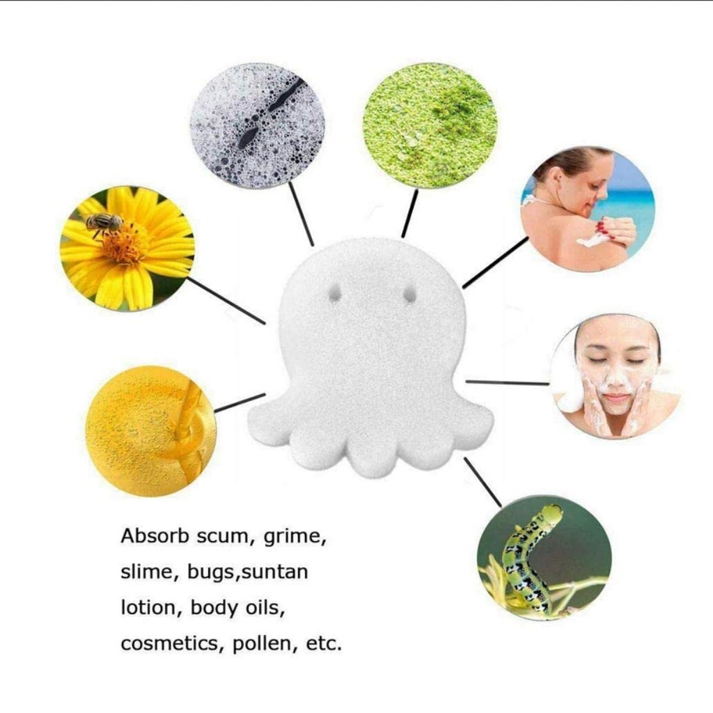 misppro Paquete de 15 esponjas absorbentes de Aceite para bañera de hidromasaje y Piscina, Pulpo