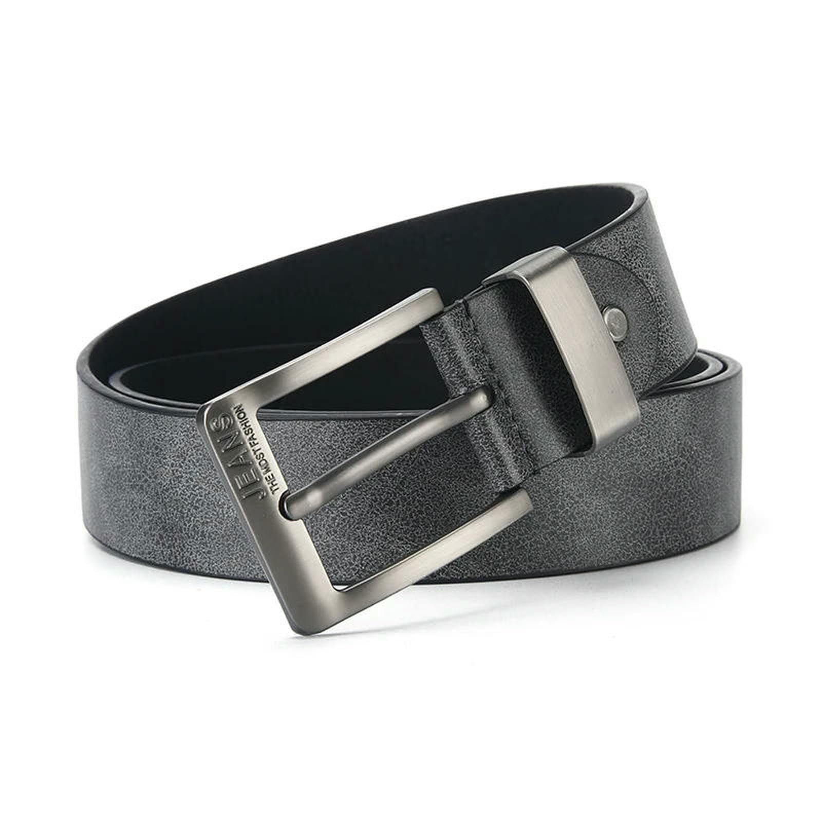 Cinturón de piel sintética para hombre, cinturón de hebilla de metal, para ocio, negocios, accesorio masculino, cinturón de diseñador, artículo de regalo