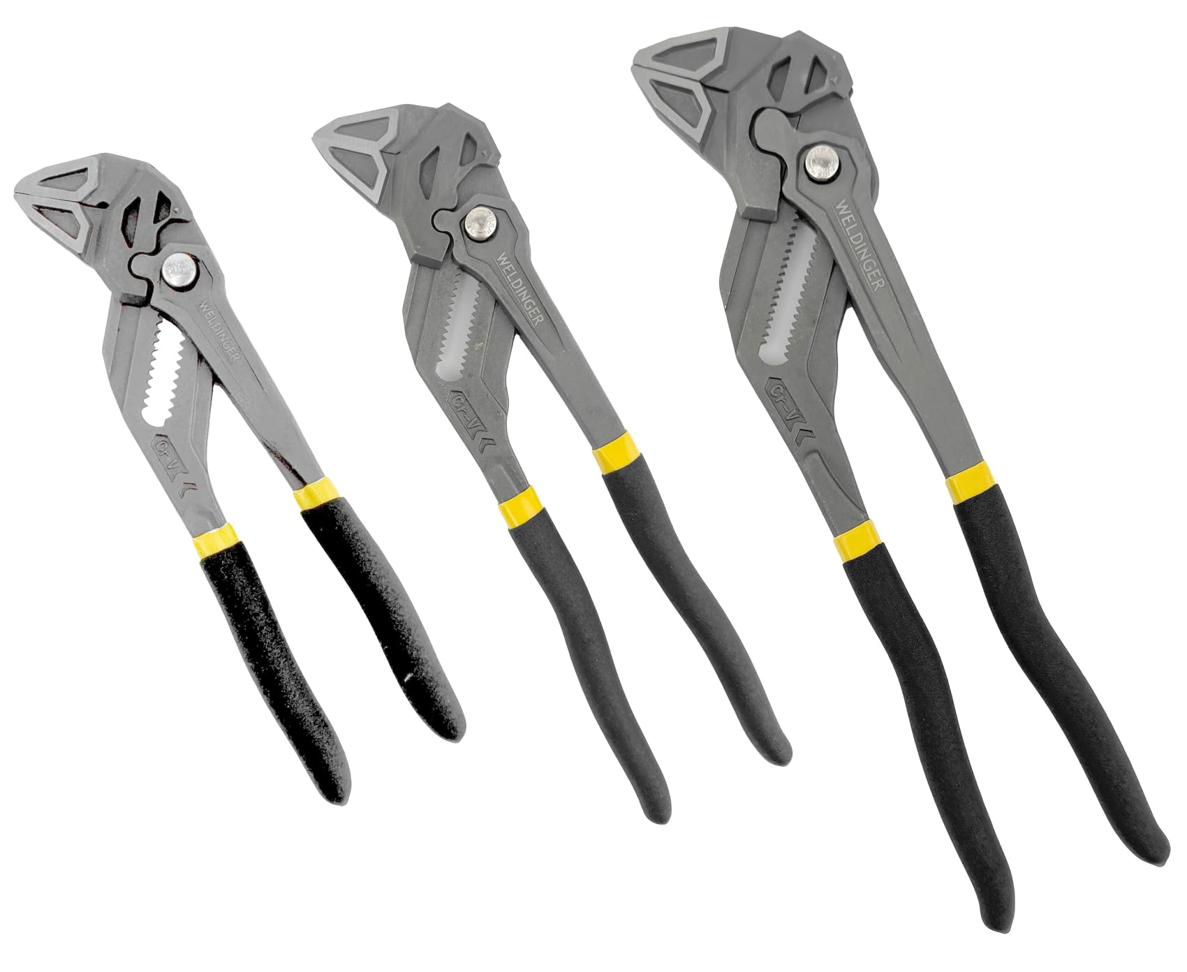 WELDINGER 3er-Set Zangenschlüssel 7"/10"/12" 180-300 mm