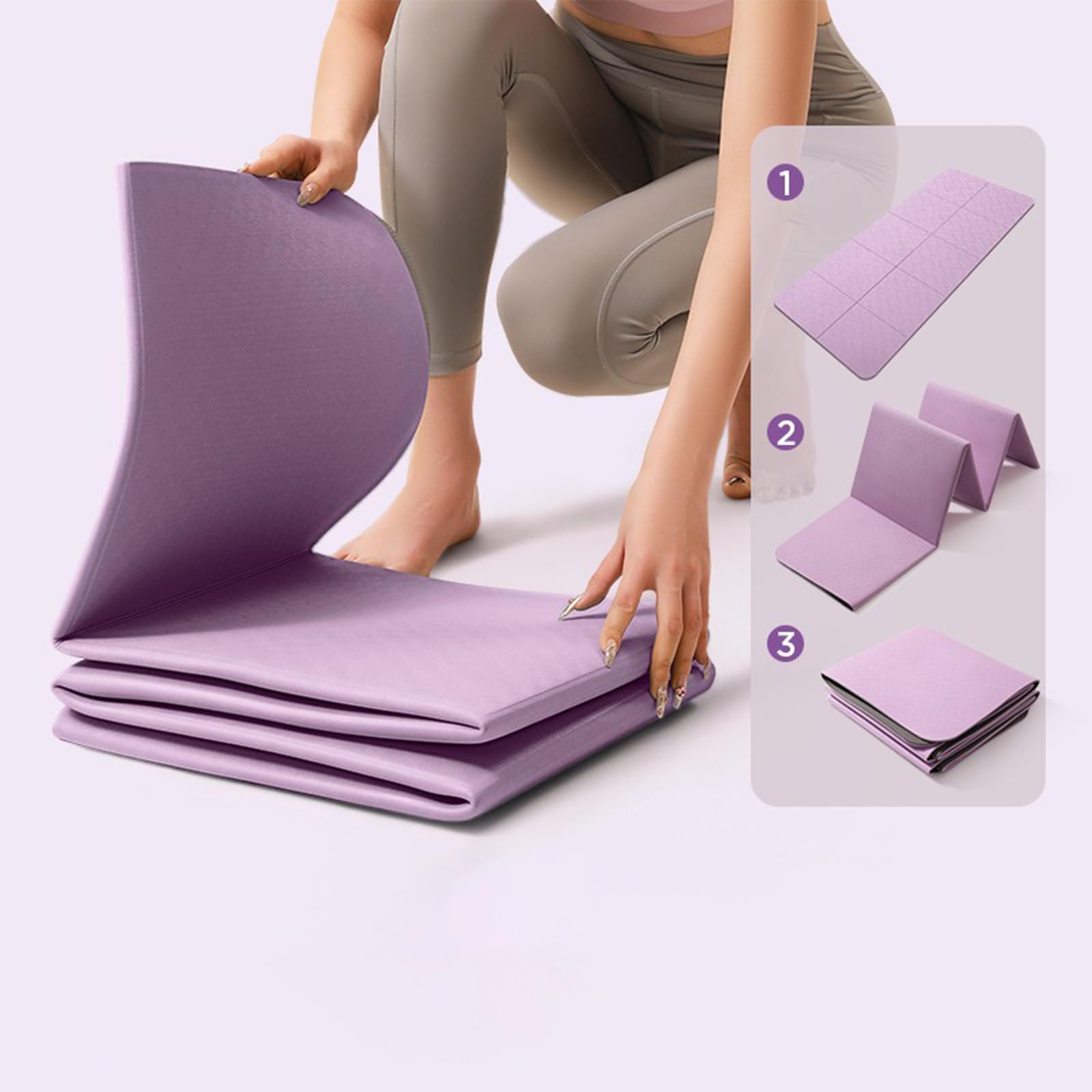Pieghevole Tappetino Yoga Versatile Ecologico In Elastomero Termoplastico Per Antiscivolo for Pilates Palestra Meditazione Donne/Uomini Interno/Esterno