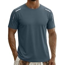 Mens Workout Shirts Quick Dry Athletic Shirt Short Sleeve Crew Neck Tshirts Moisture Wicking Gym Performance Shirt