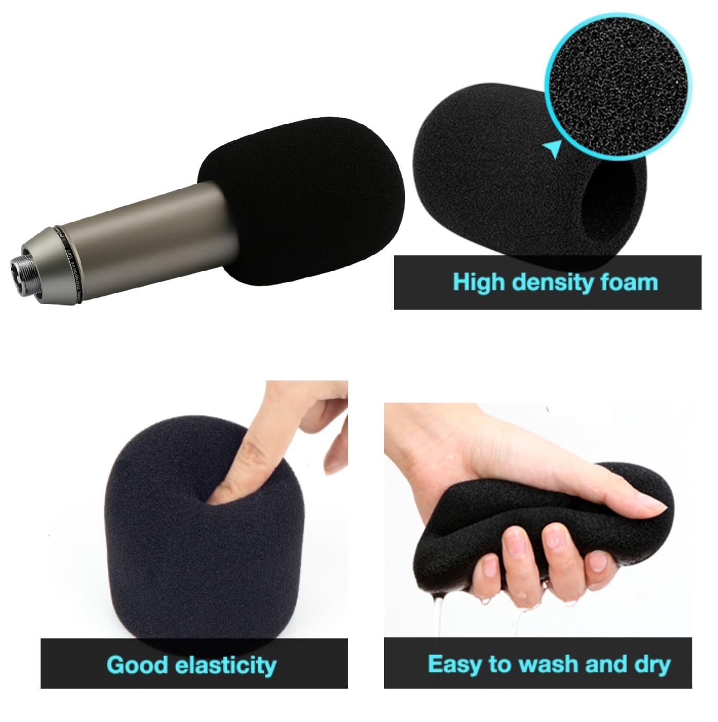 2 pezzi U87 - Cuffia per microfono in schiuma, microfono e parabrezza in schiuma, professionale, per ridurre il rumore, compatibile con Neu mann U87, U87ai, TLM103, lavabili con acqua