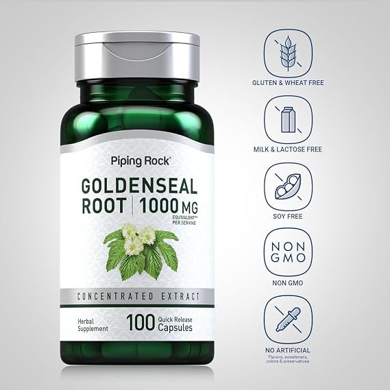 Piping Rock Goldenseal Root Capsules | 100 Pills | Herbal Supplement