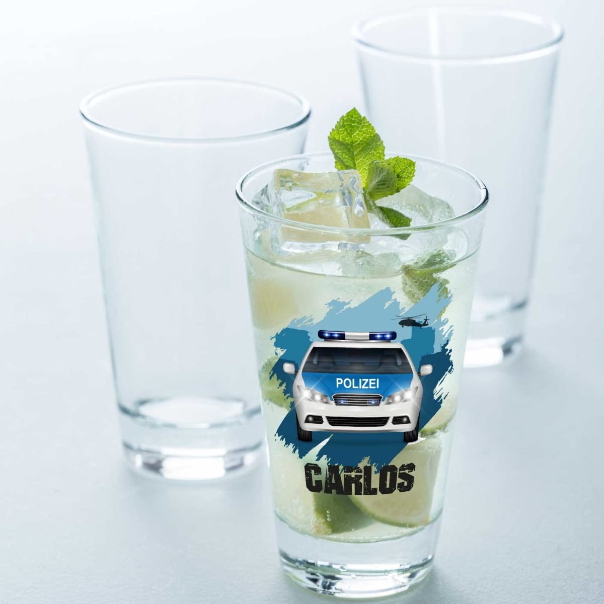 GRAVURZEILE Leonardo Verre à eau avec impression UV – Objet personnalisable – Design quatre saisons – Cadeau amusant pour elle et lui