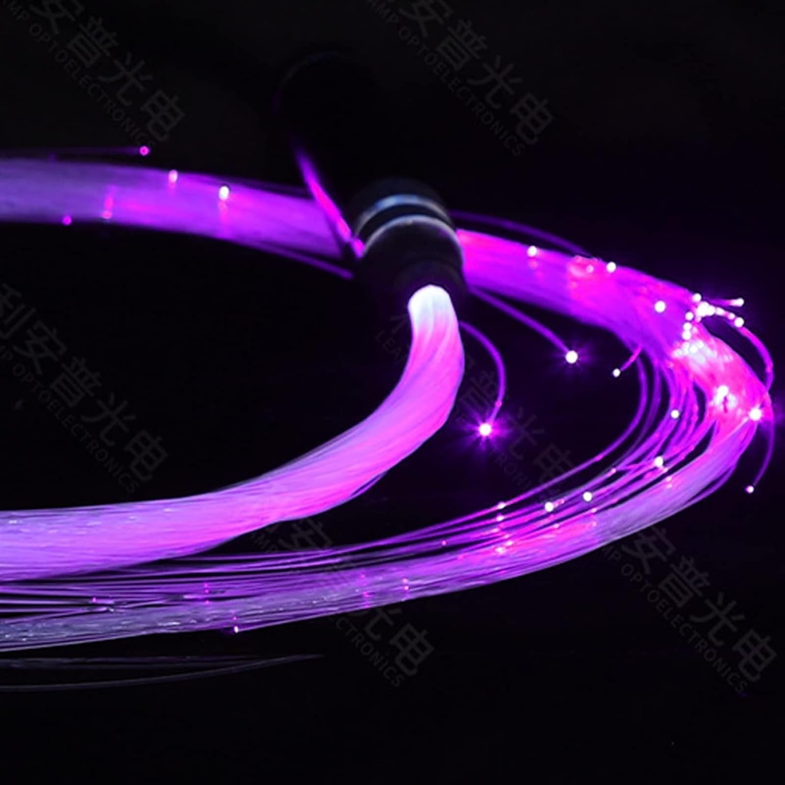 Bicchiere a fibra ottica Frusta in fibra ottica, flusso di frusta a LED, frusta pixel ricaricabile girevole a 360° con 7 colori, giocattolo di flusso perfetto for la danza, le feste