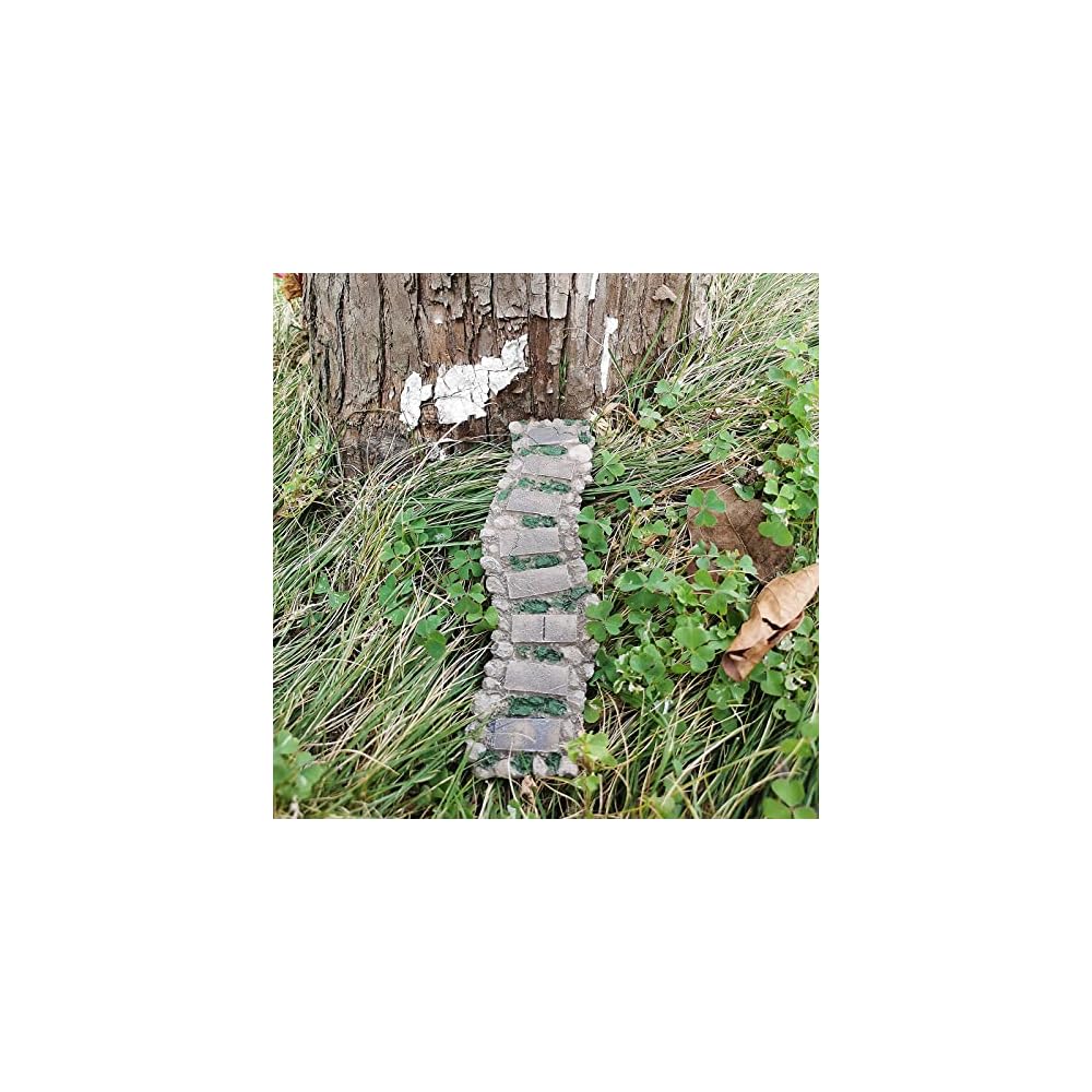 jiumo fairy garden walkway, miniature pathway,enchanted garden path, stone path, micro garden path road for fairy garden, miniature fairy garden accessories