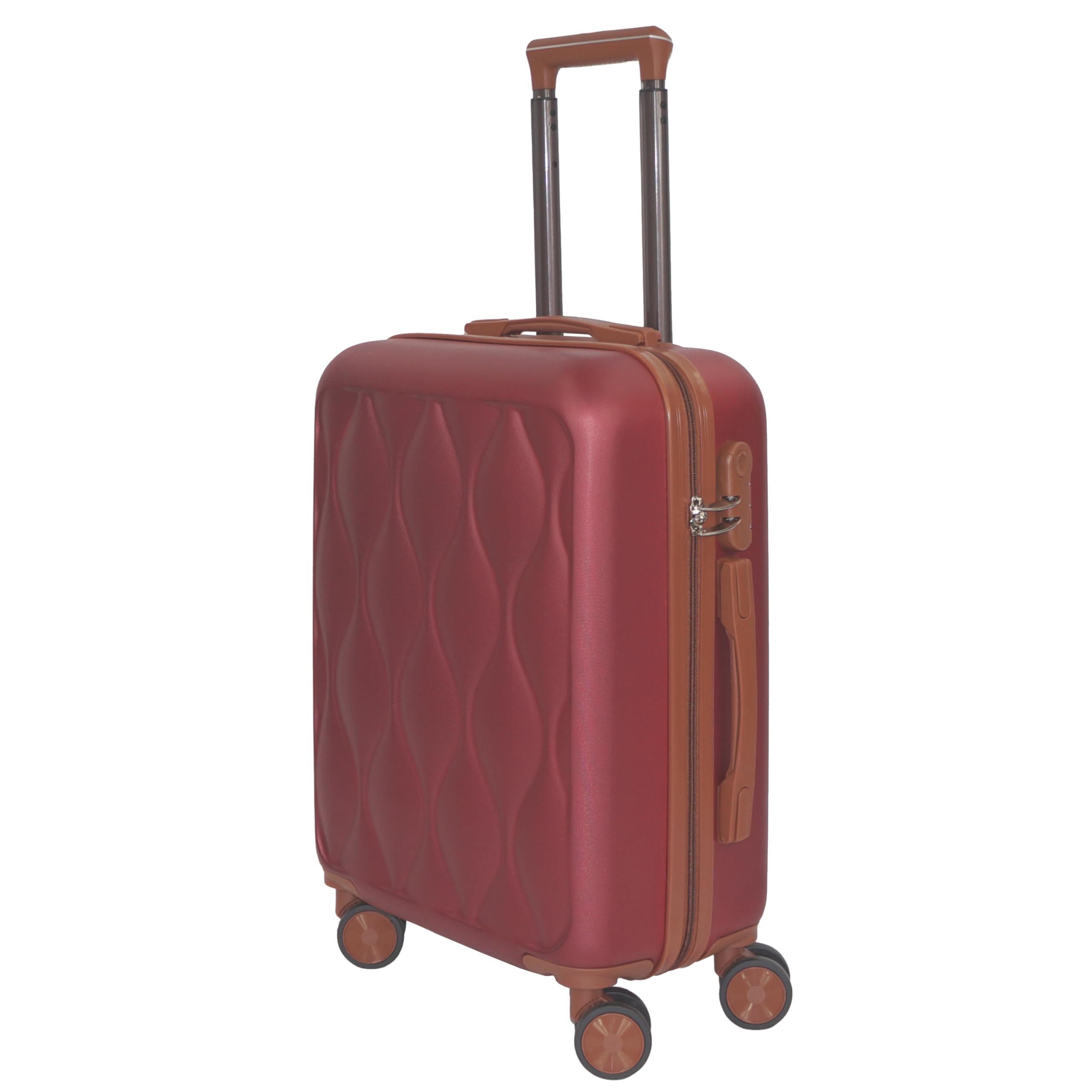 Genérico Maleta de Cabina 55x40x20 cm | Equipaje de Mano | Estructura Rígida ABS y Ruedas Dobles (Burgundy)