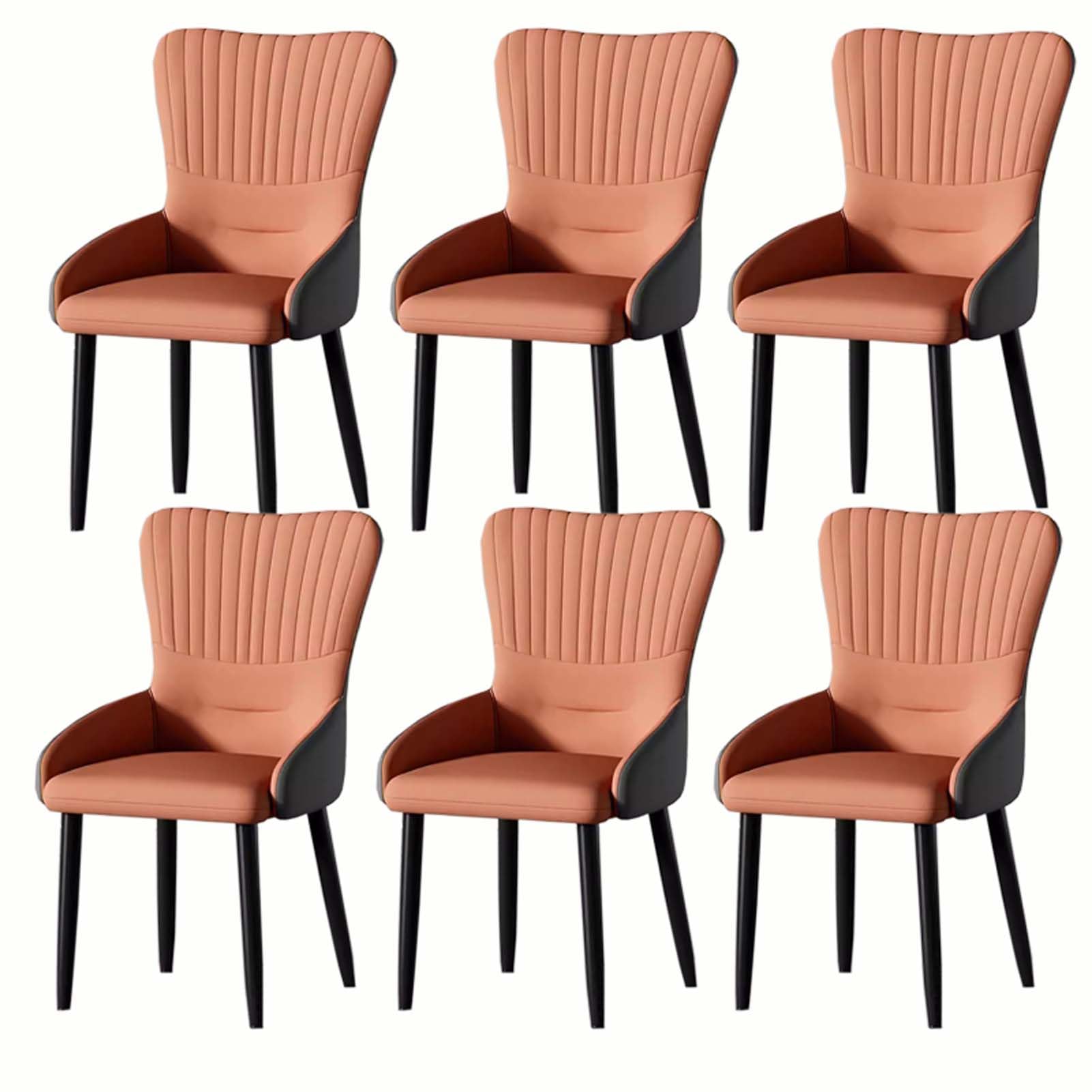 GTHTUHFD Set Of 2 Upholstered Dining Chairs With Pu Leather And Steel Legs Modern Kitchen Chair For Lounge & Bedroom,A-Set of 2