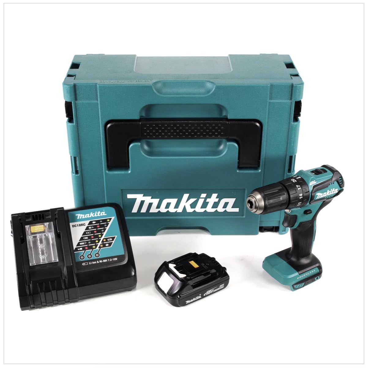 Trapano Avvitatore Makita 18V Percussione - Kit Con 2 Batterie 3Ah E Valigetta