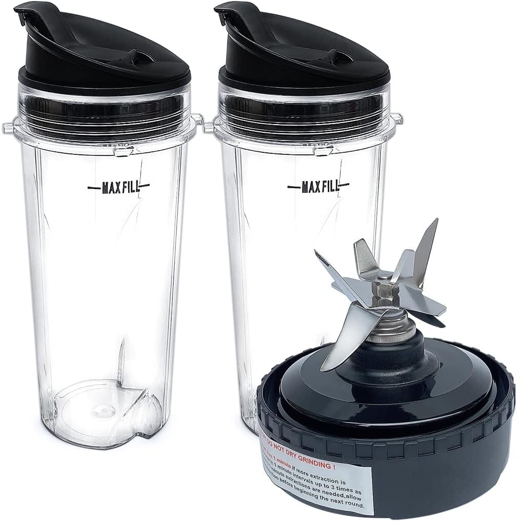 Replacement Parts 6 Fins Blade Assembly with 2 cups, Compatible with Ninja Blender BL201/BL200/BL201C/BL209/BL203QBK