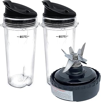 Replacement Parts 6 Fins Blade Assembly with 2 cups, Compatible with Ninja Blender BL201/BL200/BL201C/BL209/BL203QBK
