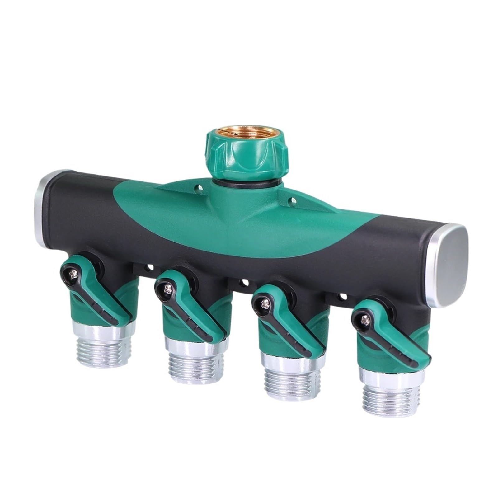 Divisor de Grifo de Rosca de 4 vías de Metal con Cierre de 3/4 Pulgadas | -1pcs