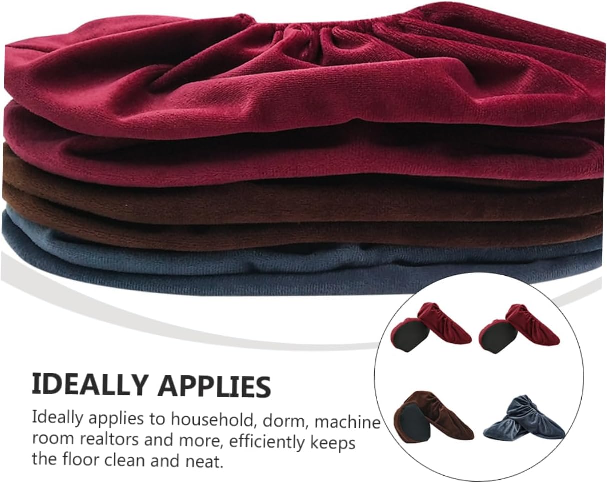 FRCOLOR 4Pairs Thickened Non Slip Sole Covers Durable Slip Shoe Covers for Random Color Fleece Shoe Protector for Home and More