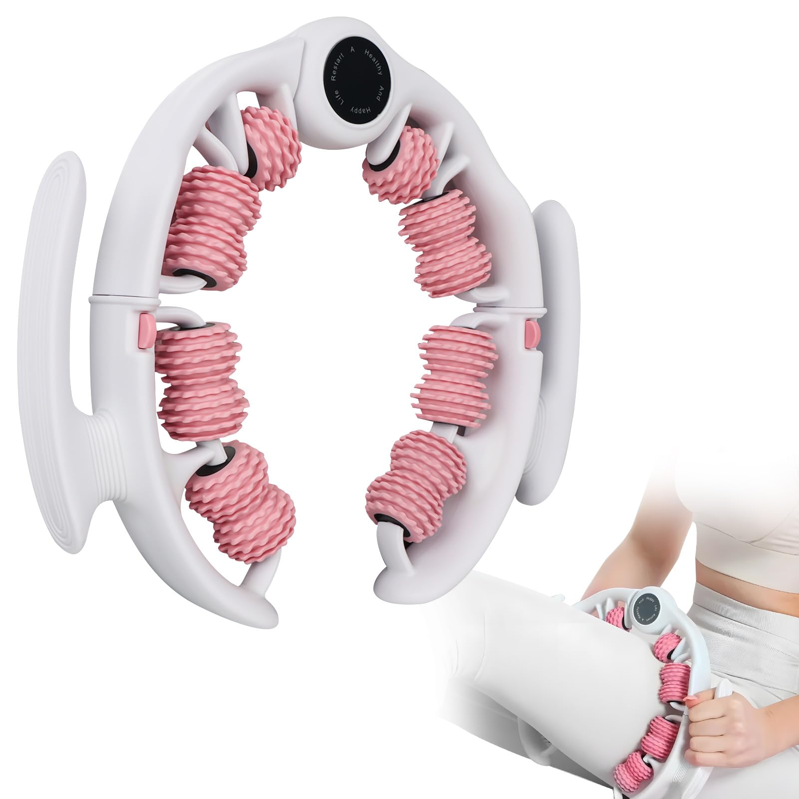 Cellulite Massager Thighs, Anti-cellulite Massager Roller with Handle, Anti-Cellulite Massager Reducer for Muscle Relaxation, Massage Legs and Gluteos for Lymphatic Drainage and Fluids