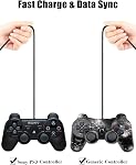 2 Pack 10ft PS3 Controller Charger Charging Cable - Magnetic Ring Design Mini USB Data Sync Cord for PS Move Playstation 3 Dualshock 3 Controllers