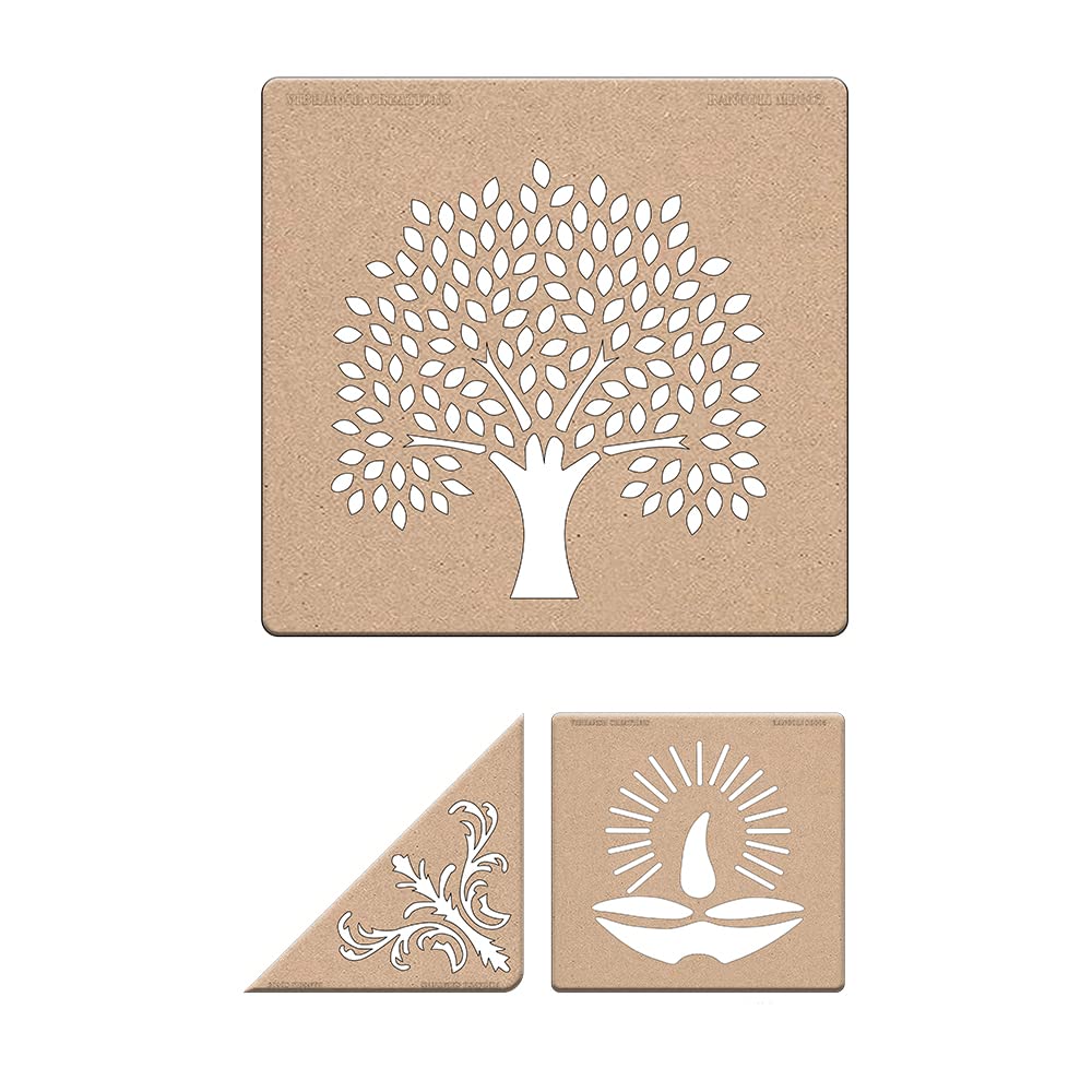 Vibhansh Creations,MDF Wooden Rangoli Stencils Set for Diwali Decoration | Home Decoration | Rangoli Tools Kit includes MDF Rangoli Stencils (Set of 3) (COMBO-6) (B0B2229PF5) Amazon Price History, Amazon Price Tracker
