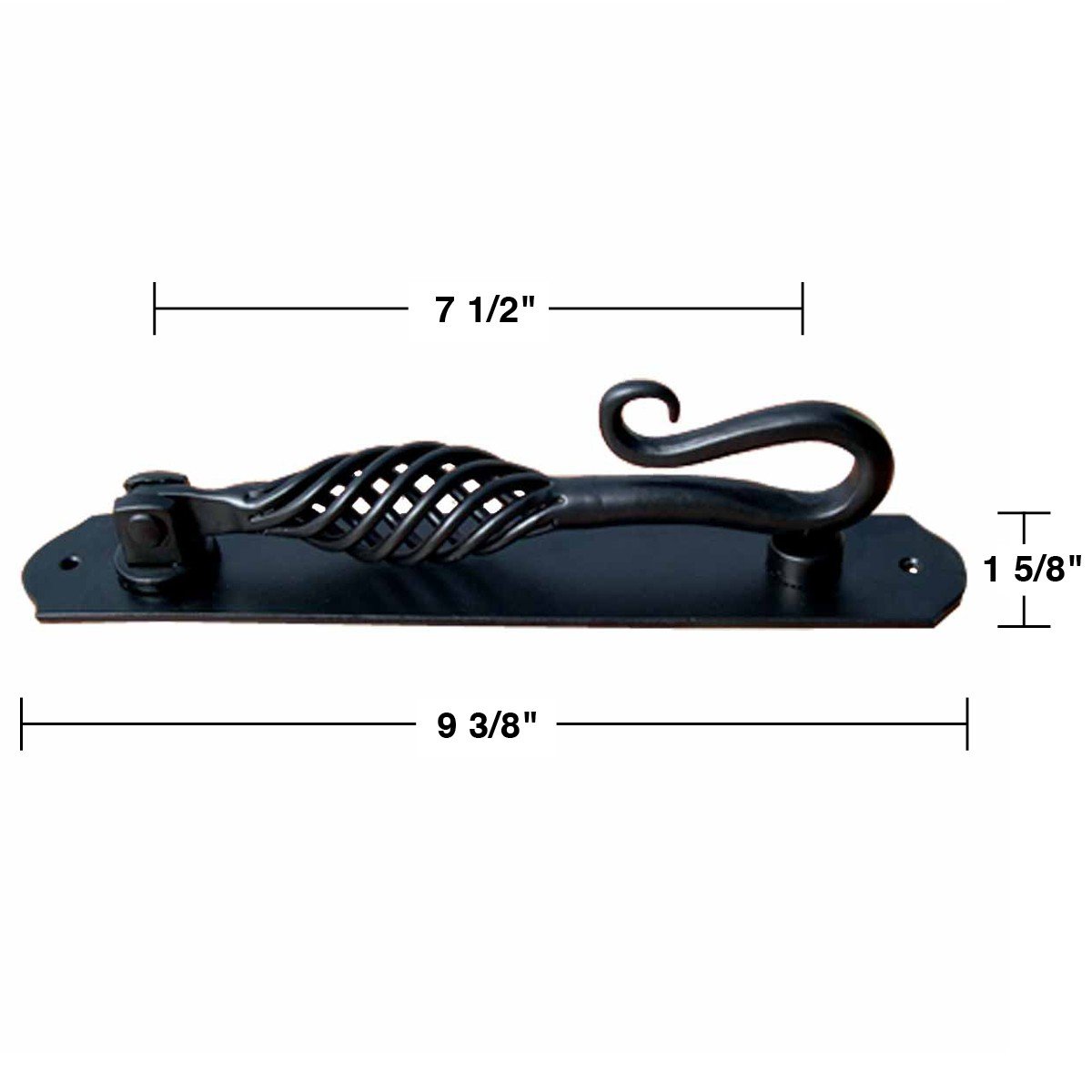 Llamador de puerta negro de hierro fundido 9 3/8 "x 1 5/8" W | renovador de suministro
