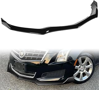 Q1-TECH, Front Bumper Lip fit for Compatible with 2013-2014 Cadillac ATS, Front Lip Spoiler Air Chin Body Kit Splitter, ABS (Painted Black)