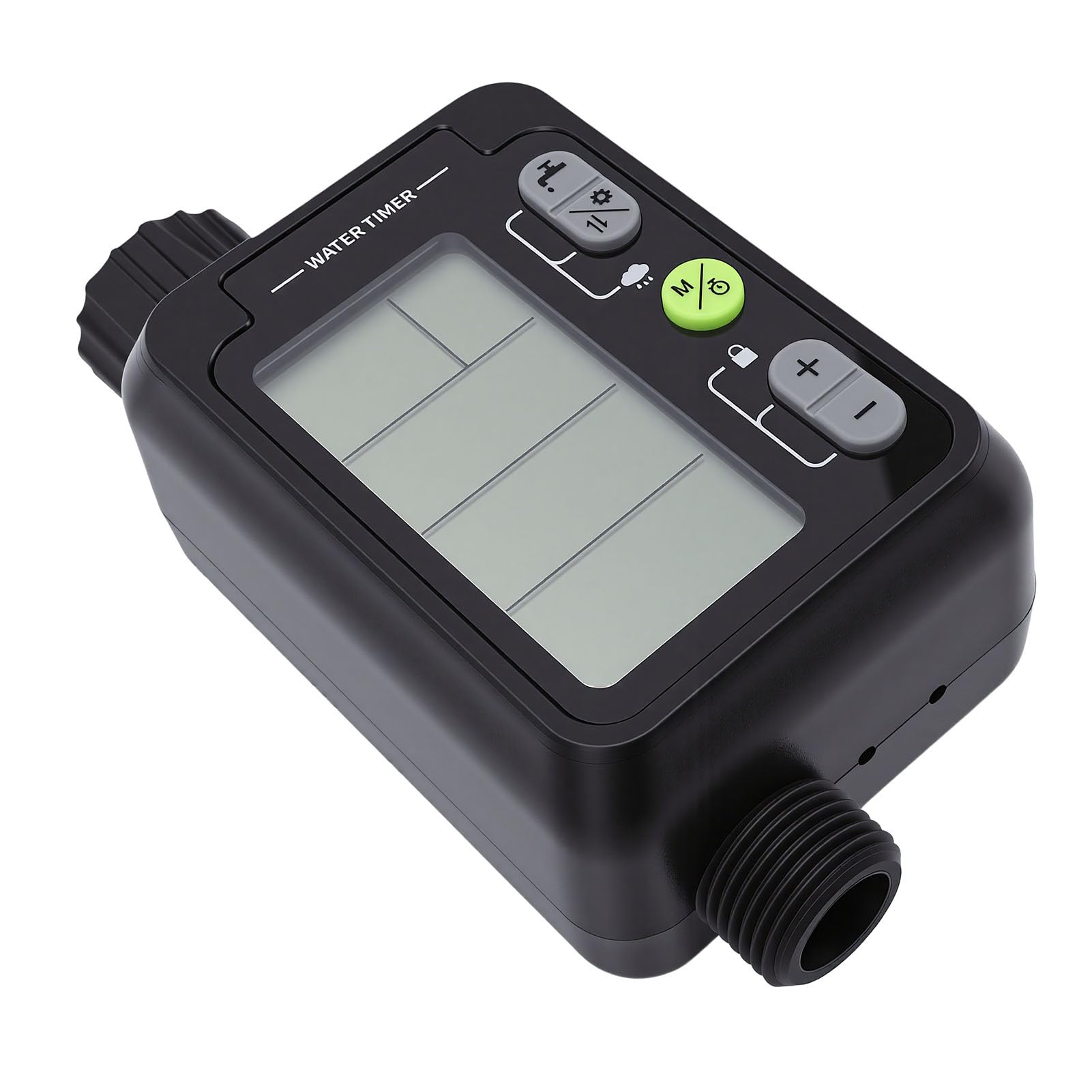 Ejoyous Temporizzatore Programmabile per Tubo da Giardino, Irrigatore con Timer per Irrigazione in ABS con Display LCD, 9 Programmi, Ritardo Automatico Pioggia per Bambini, da 1 Minuto a 23 Ore 59