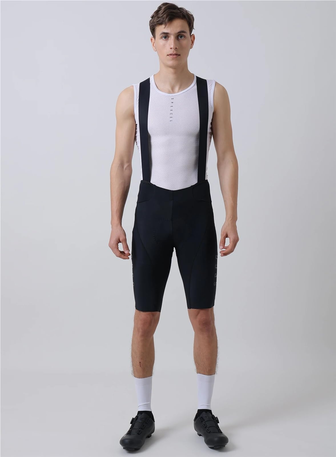 Pantaloncini da Ciclismo Estivi Leggeri da Uomo con Bretelle e fondello ad Alta densità Pantaloncini da Ciclismo da Uomo con Bretelle per Il Fitness Ciclistico(Beige,L)
