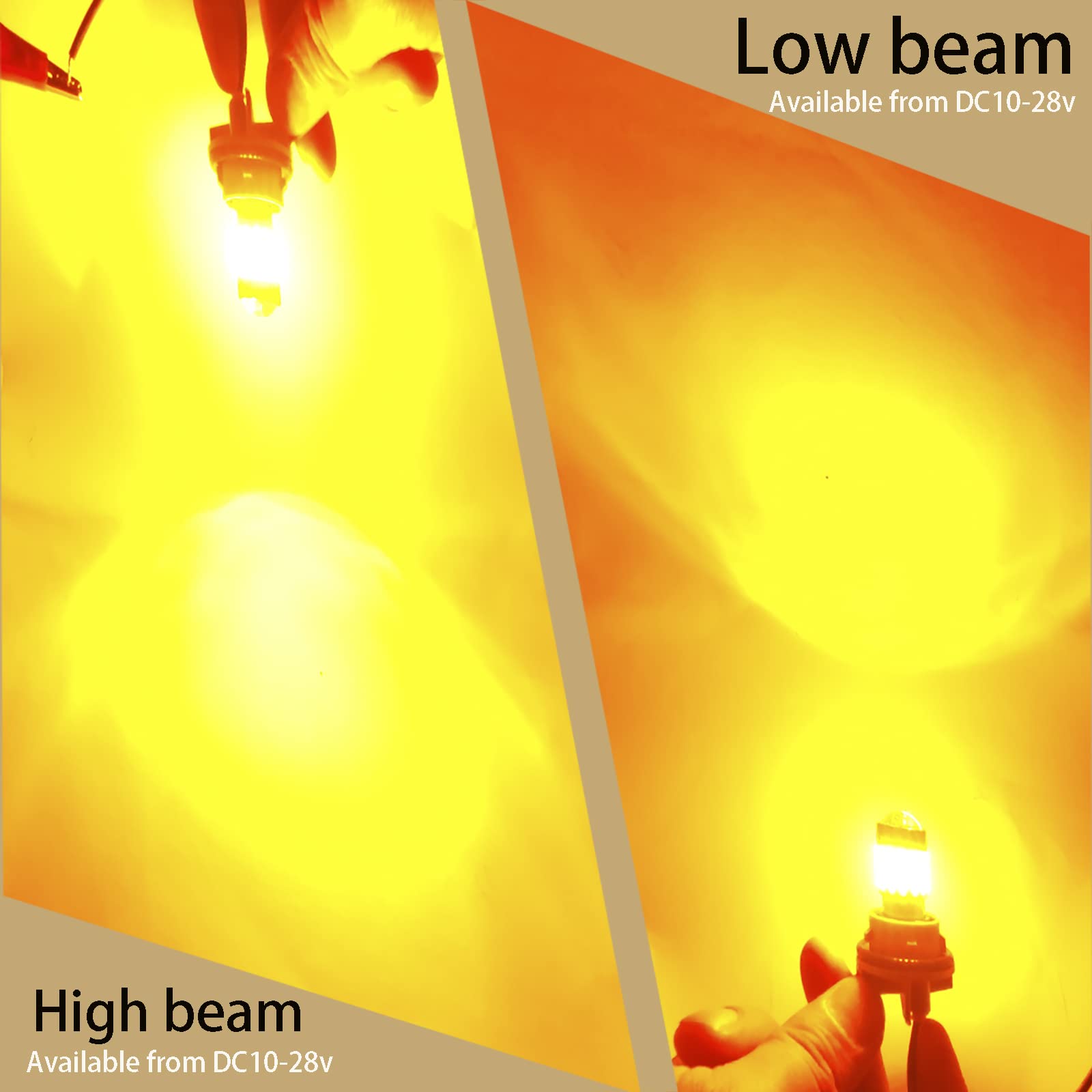 Wiseshine BAY15D P21/5W 1034A 1157A 1157NA 2057A 2057NA 2357A 2357NA Amber Yellow 54smd 3014 12V-24V Super Bright LED for Turn Signal Rear Parking Sidemarker Front Rear Light Bulb Bulbs(pack of 4)