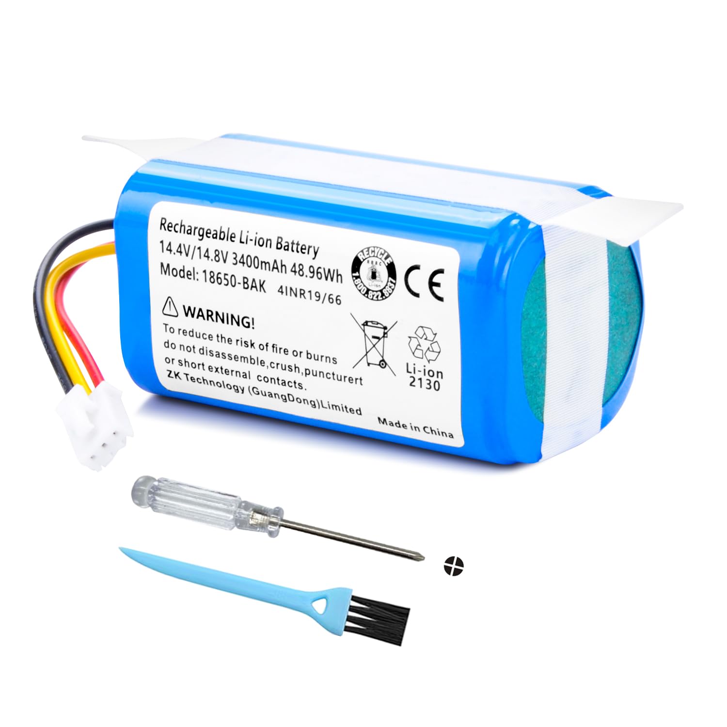 RDSJ 3400mAh Vacuum Battery Replacement for CECOTEC ICR18650-14, Create NETBOT S18, ETA Nico 2219, Trifo M662, for CECOTEC Conga 2299, Conga 2299