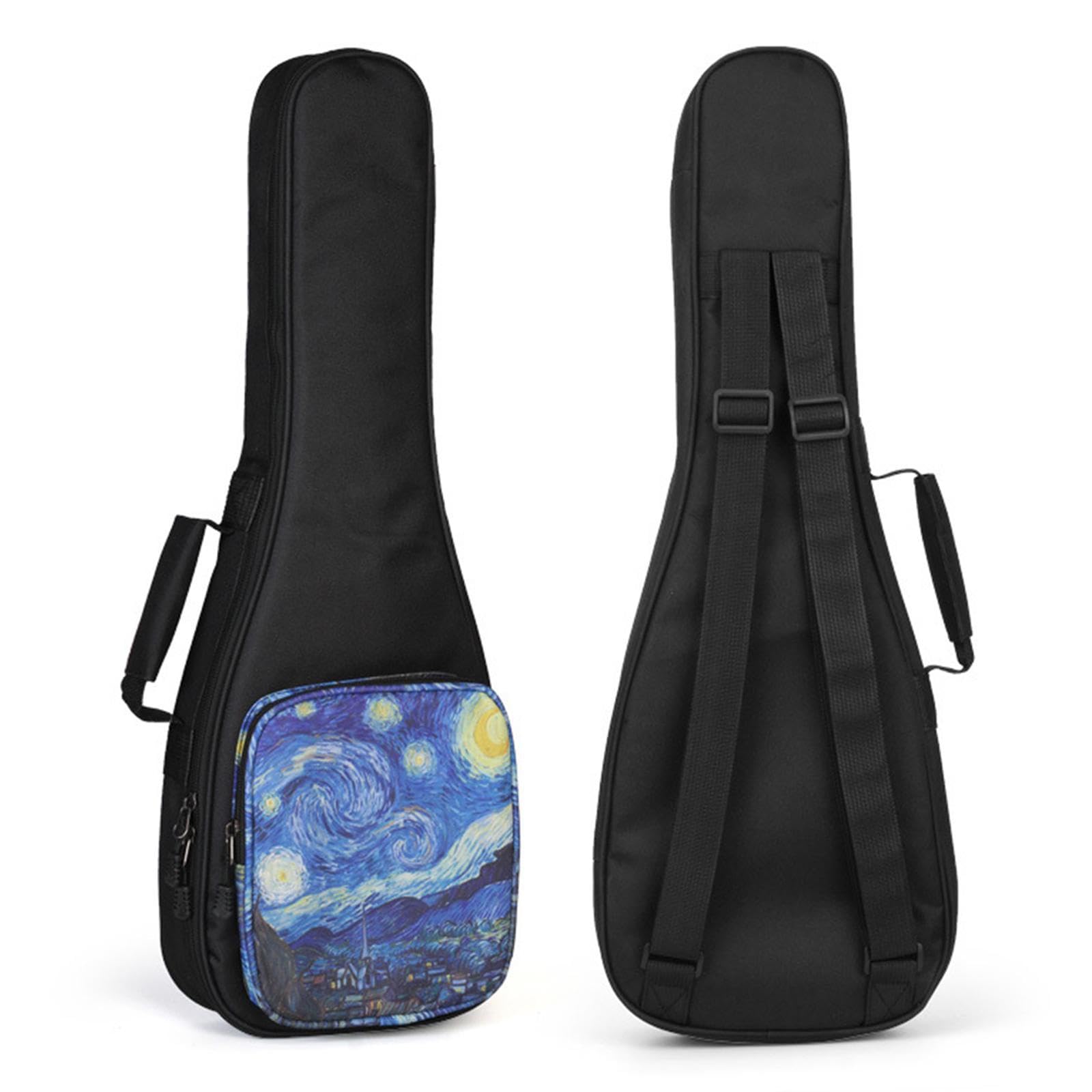 Ukulele Tragetasche mit Rucksackfunktion Und Zubehörfach für Musikunterricht Im Freien, 26inch